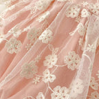 Enterizo Elegante Rosa con Tul Bordado