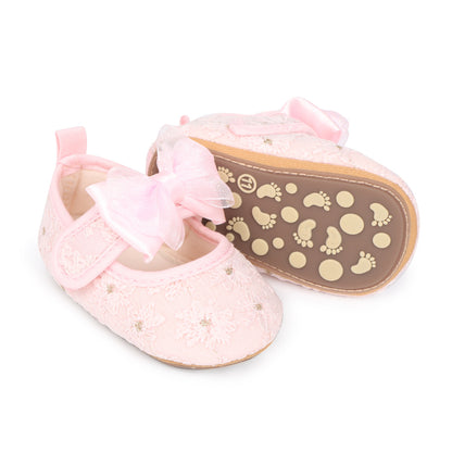 Zapatos para Bebé – Flor de Encaje Rosado