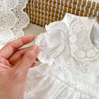 Vestido Ivory Encaje Floral – Con Gorro