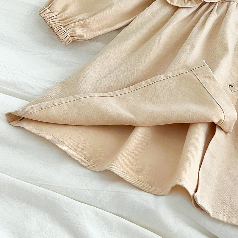Abrigo Beige con Cuello Vintage de Flores