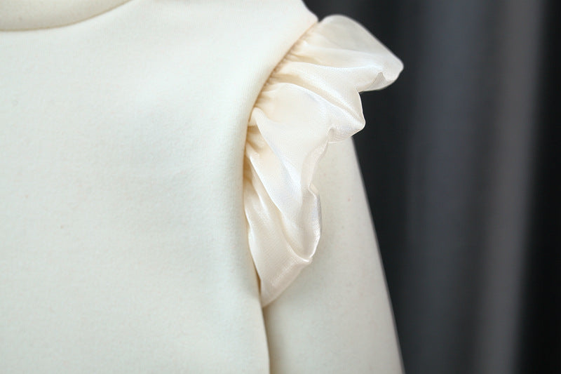 Vestido Burdeos Elegante con Lazo Perlado