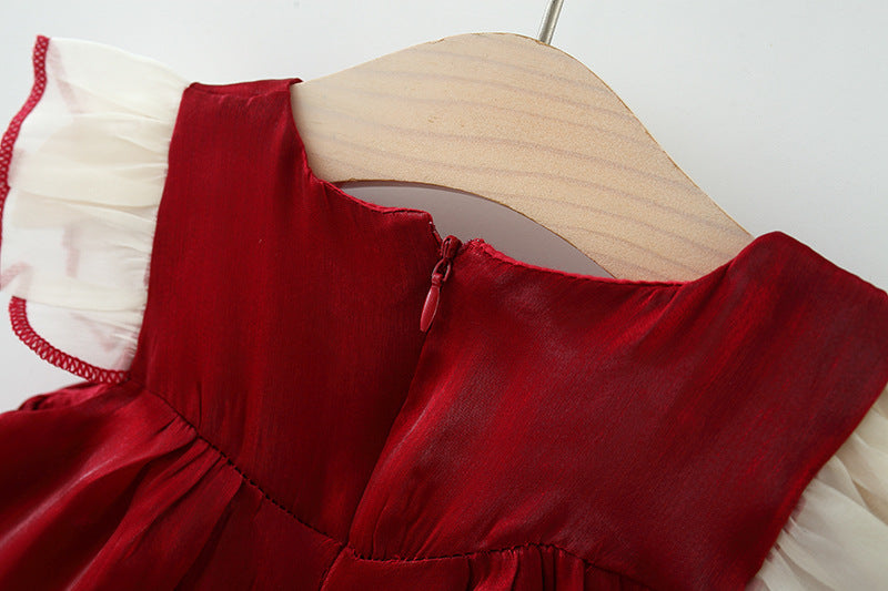 Vestido Rojo con Lazo Marfil – Colección Magia de Navidad 🎀🎄