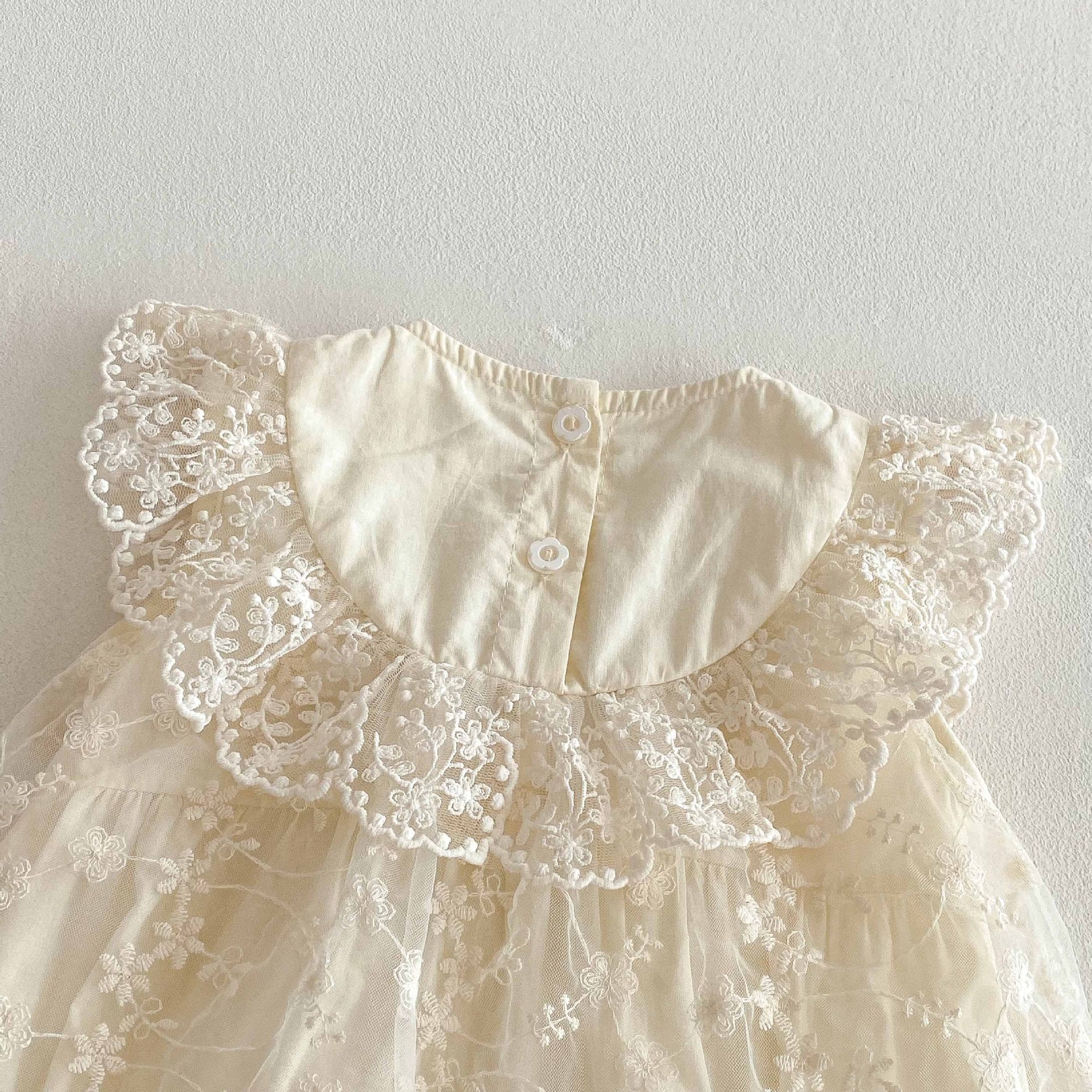 Romper Vestido Ivory Encaje Floral – Lazo Rojo