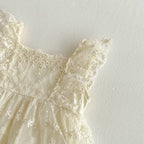 Romper Vestido Ivory Encaje Floral – Volantes