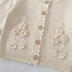 Cárdigan Crema con Flores en Relieve 🌼