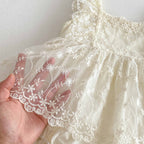 Romper Vestido Ivory Encaje Floral – Volantes