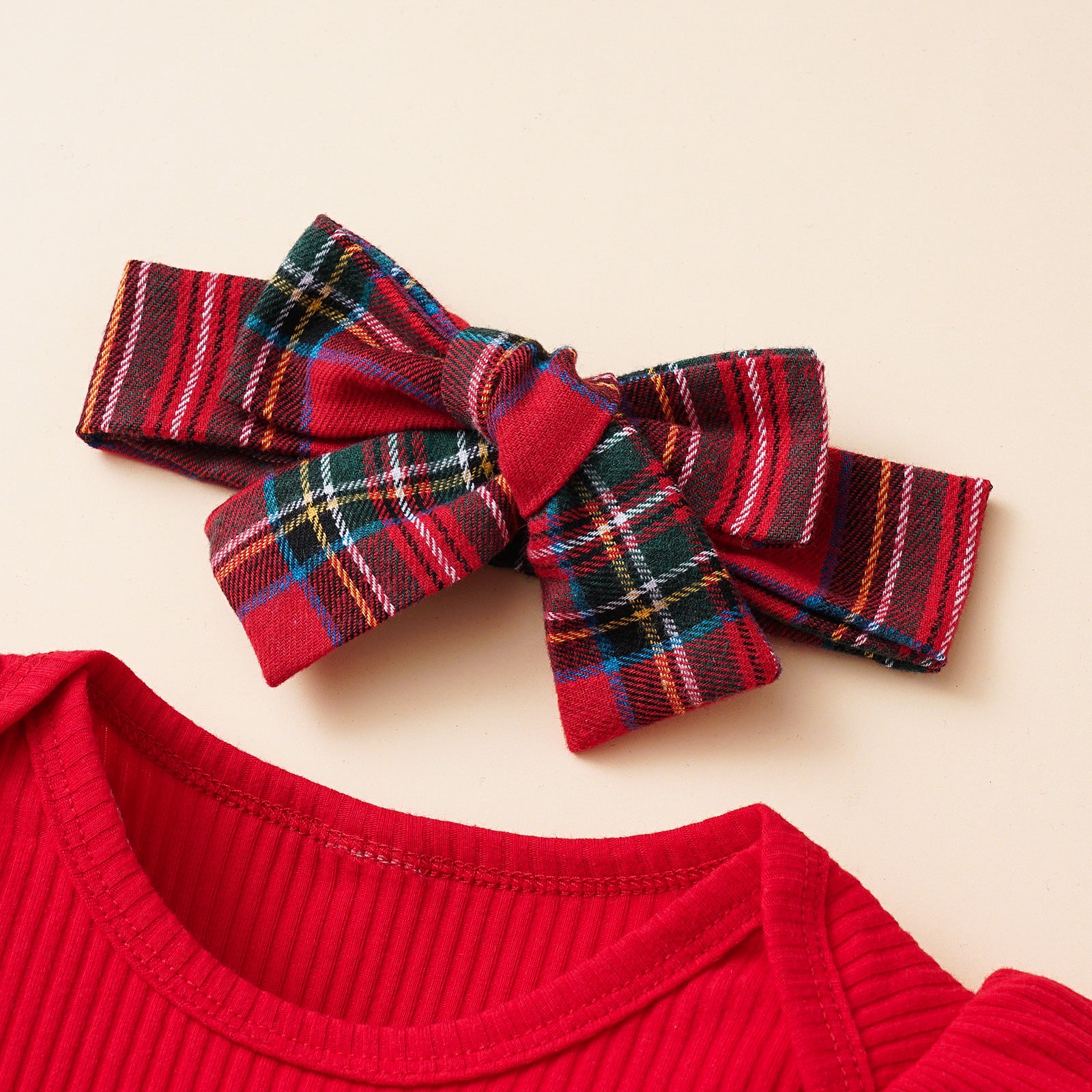 Conjunto Rojo para Bebé Niña – Body, Falda y Vincha