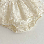 Romper Vestido Ivory Encaje Floral – Volantes