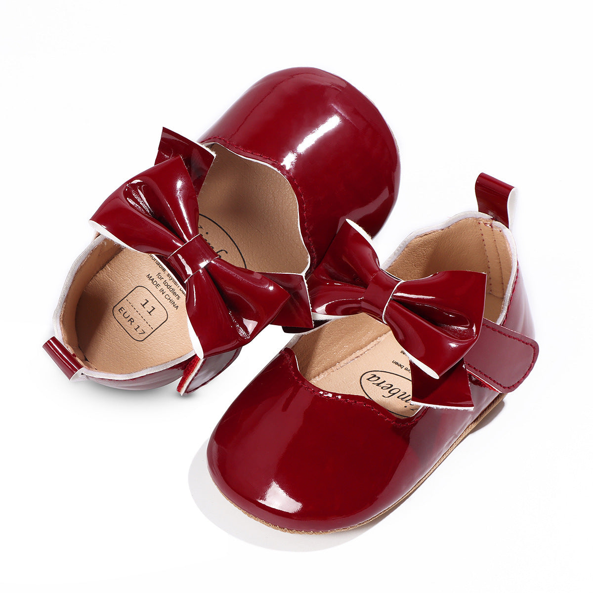 Zapatos de Charol Rojo con Lazo – Colección Elegancia Festiva Imagen secundaria del producto