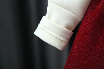 Vestido Burdeos Elegante con Lazo Perlado