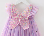Vestido Lila con Alas de Mariposa para Bebé Niña