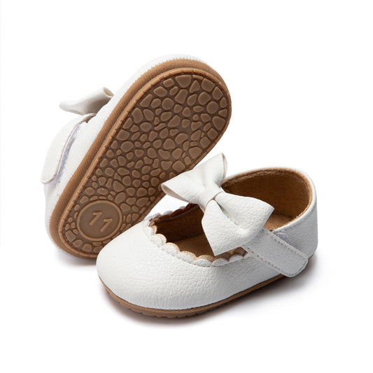 Zapatos para Bebé – Moño Clásico Blanco