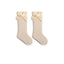 Medias Altas con Lazo de Terciopelo Beige – Colección Encanto de Princesa 👑