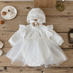 Vestido con gorro  Ivory Encaje y Tul – Elegancia Atemporal