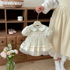 Vestido Body Floral Vintage para Bebé Niña | Encaje, Tul y Cuello Peter Pan