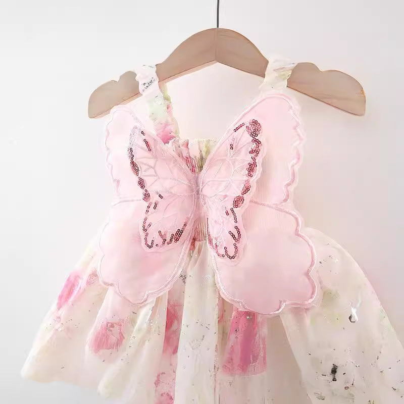 Vestido Mariposa Floral Rosa – Edición Encantada