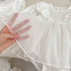 Vestido Body Blanco para Bebé Niña con Bordado Floral | Bautizo y Ocasiones Especiales