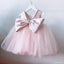Vestido Tul Rosa para Bebé con Lazo Grande y Perlas | Cumpleaños y Fiesta