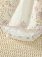 Vestido Floral Vintage para Bebé Niña con Gorro | Vestido Elegante para Bautizo y Cumpleaños