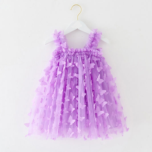 Vestido Lila Mariposa 3D – Sueño de Hada para Tu Pequeña