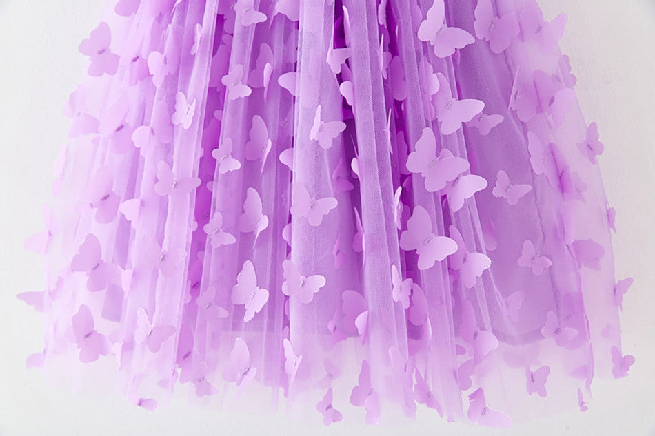 Vestido Lila Mariposa 3D – Sueño de Hada para Tu Pequeña