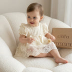 Vestido Ivory Encaje Floral con Lazos – Verano | Vestido de Encaje | Ropa de bebé y niña | El Closet de Emma