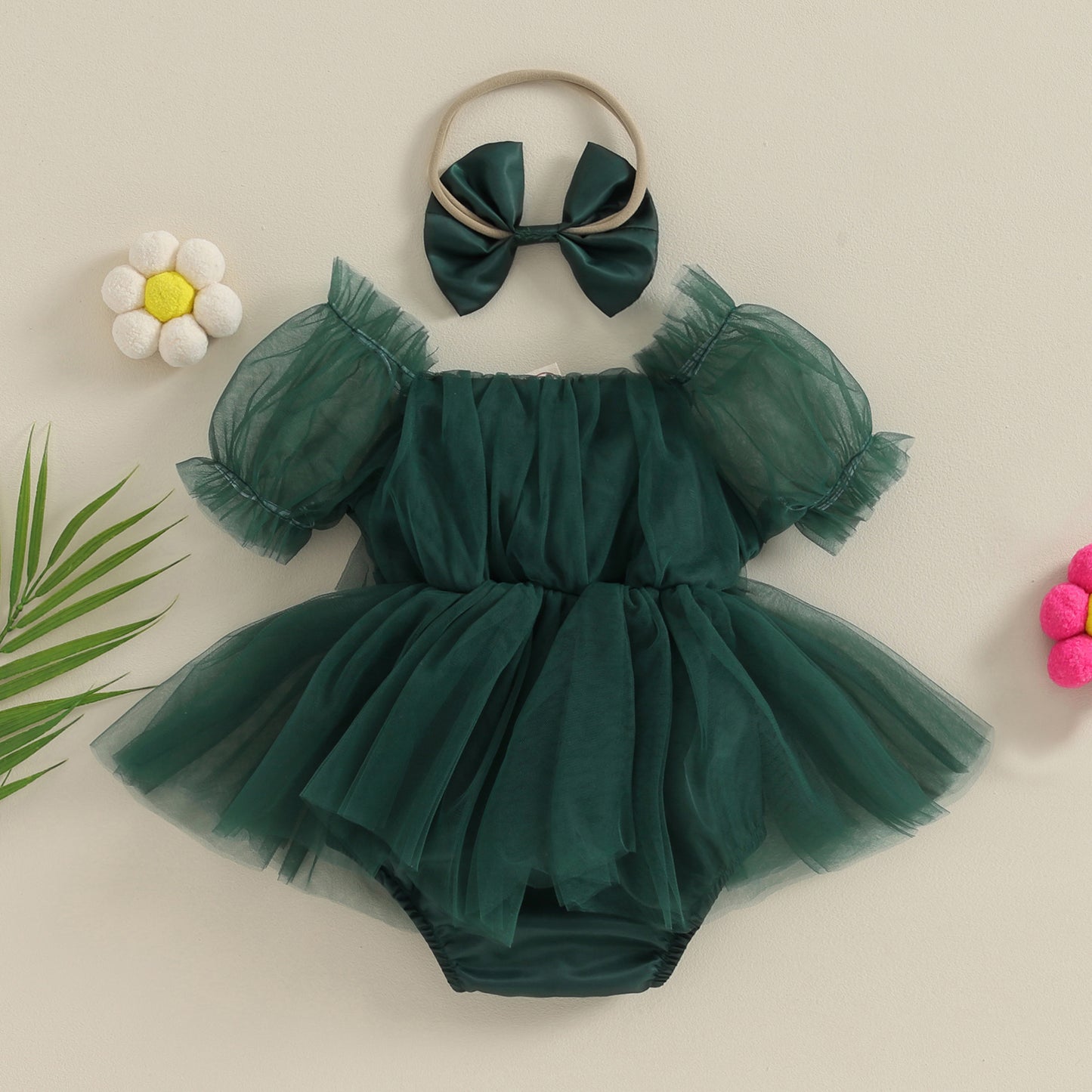 Vestido Verde Esmeralda de Tul – Colección Hadas del Bosque 🌿✨