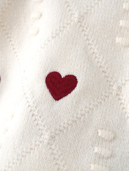 Conjunto Sweater Corazones con Falda Tul – Rojo Amor