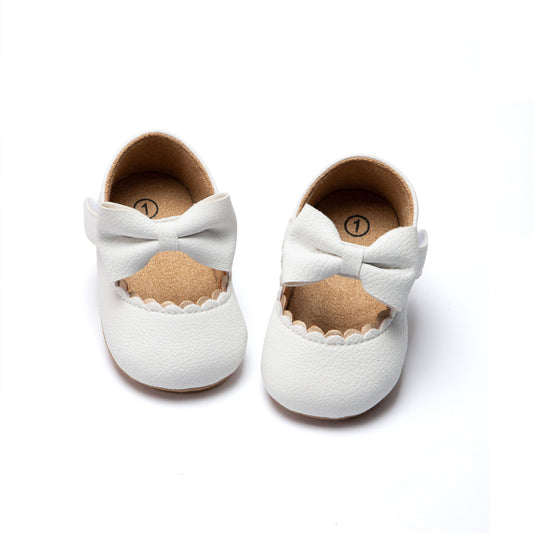 Zapatos para Bebé – Moño Clásico Blanco