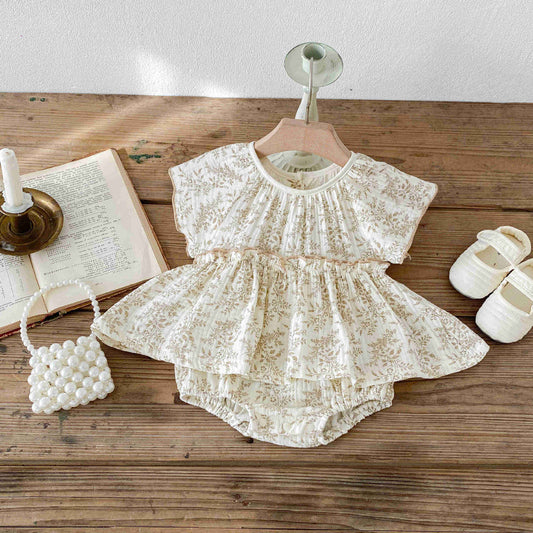 Enterizo Vintage Floral – Dulzura natural para tu bebé