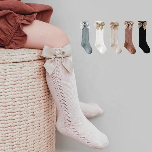 Calcetines Altos con Lazo para Bebé – Modelo Soft Bow