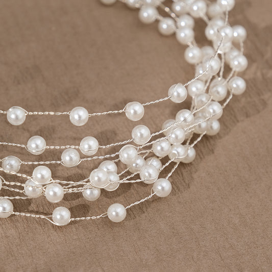 Diadema de Cintas con Perlas Elegantes
