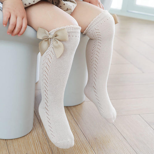 Calcetines Altos con Lazo para Bebé – Modelo Soft Bow