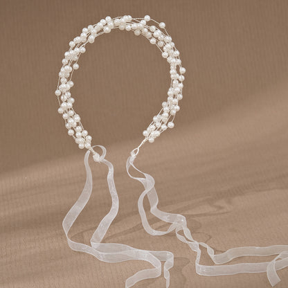 Diadema de Cintas con Perlas Elegantes
