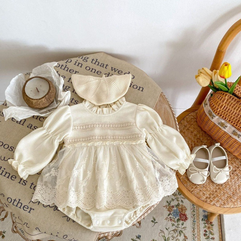 Enterizo Vintage con Encaje Floral