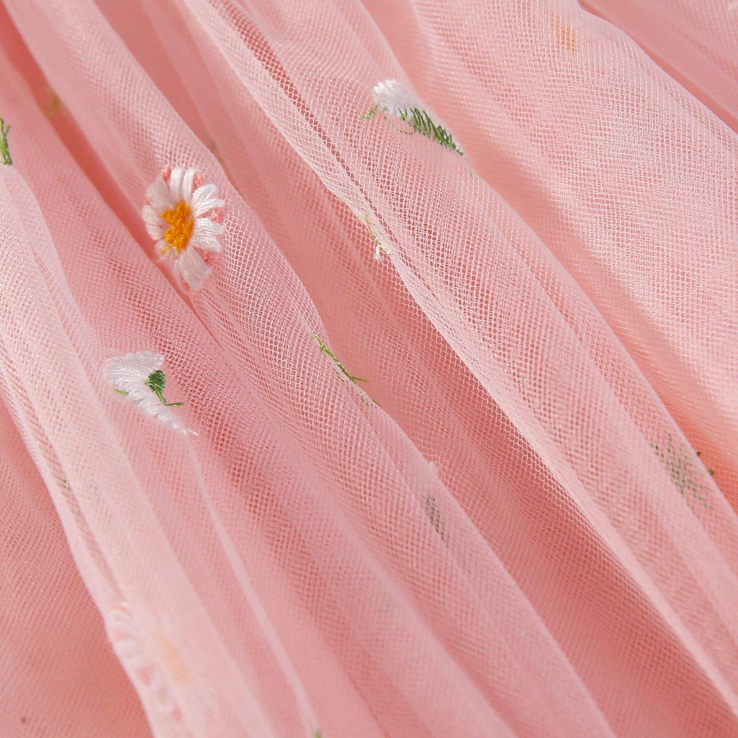 Vestido “Melocotón de Primavera” – Encanto Floral en Tul Bordado