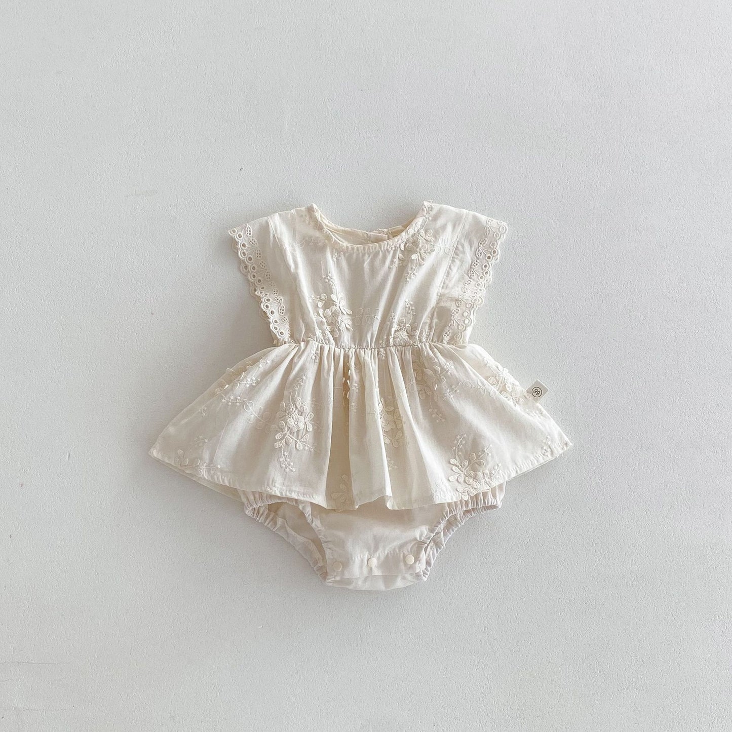 Body Vestido de Algodón Bordado Color Crema