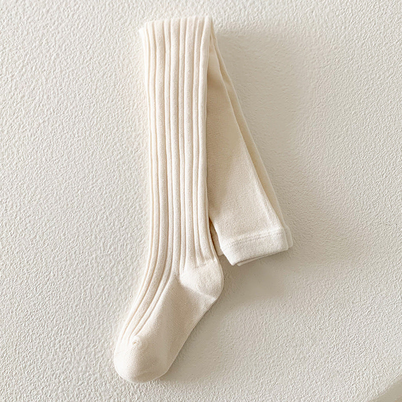 Pantimedias Tejidas Color Crema para Bebé y Niña Imagen principal del producto