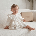 Vestido Encaje Vintage Marfil – Edición Clásica Emma | Vestido de Encaje | Ropa de bebé y niña | El Closet de Emma